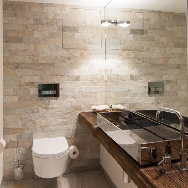 Silberquarzit Riemchen Waschbecken aestivate